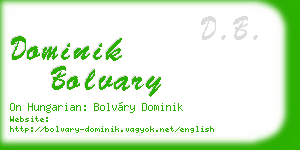 dominik bolvary business card